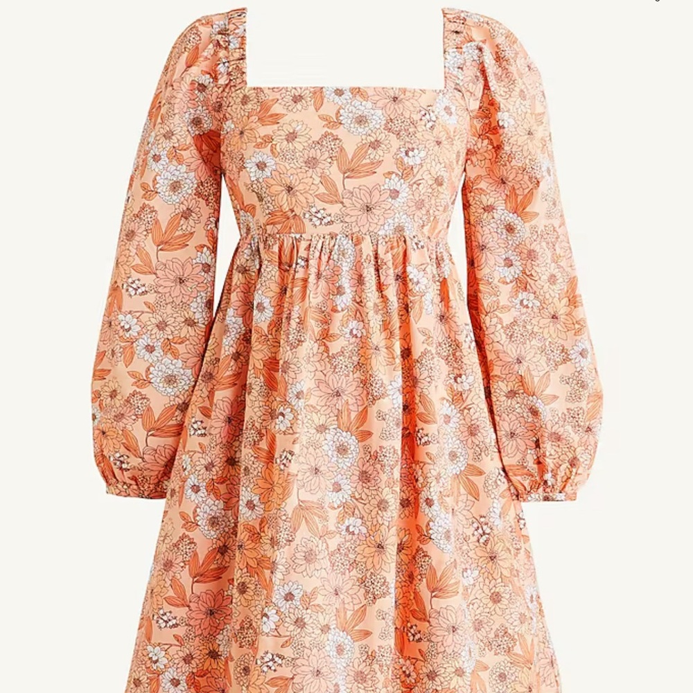 Jcrew babydoll floral poplin dress